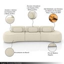 Ver imagem 3 de Sofá Sala de Estar Modulado França 326cm Encosto Articulável com Almofadas Bouclê Offwhite G45 - Gra