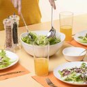 Ver imagem 2 de Kit 3 Saladeiras Tigela Plástica 5l Branca Triangular Sobremesa Buffet Essential Coza