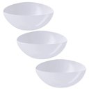 Ver imagem 1 de Kit 3 Saladeiras Tigela Plástica 5l Branca Triangular Sobremesa Buffet Essential Coza