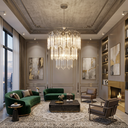 Ver imagem 7 de Lustre Cromado Vidro Sala Jantar Teto Pendente