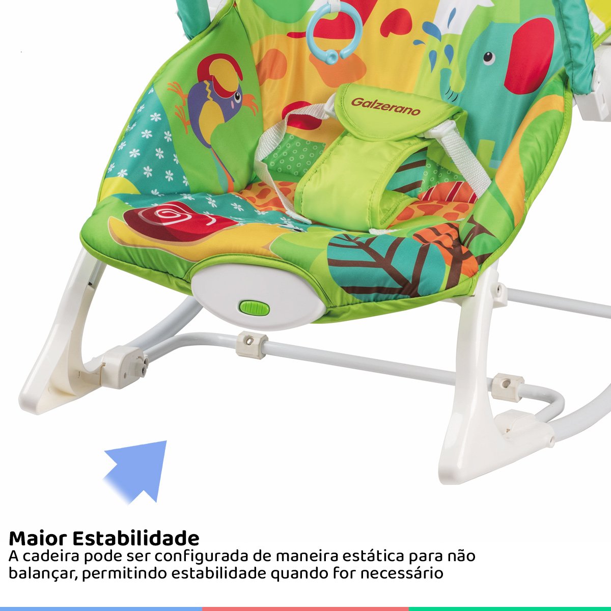Cadeira de Balanço Com Móbile Infantil Descanso Do Bebê De 0 à 18 Kg Nina Colorida Galzerano - 5