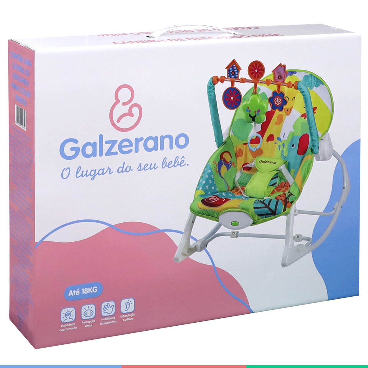 Cadeira de Balanço Com Móbile Infantil Descanso Do Bebê De 0 à 18 Kg Nina Colorida Galzerano - 8