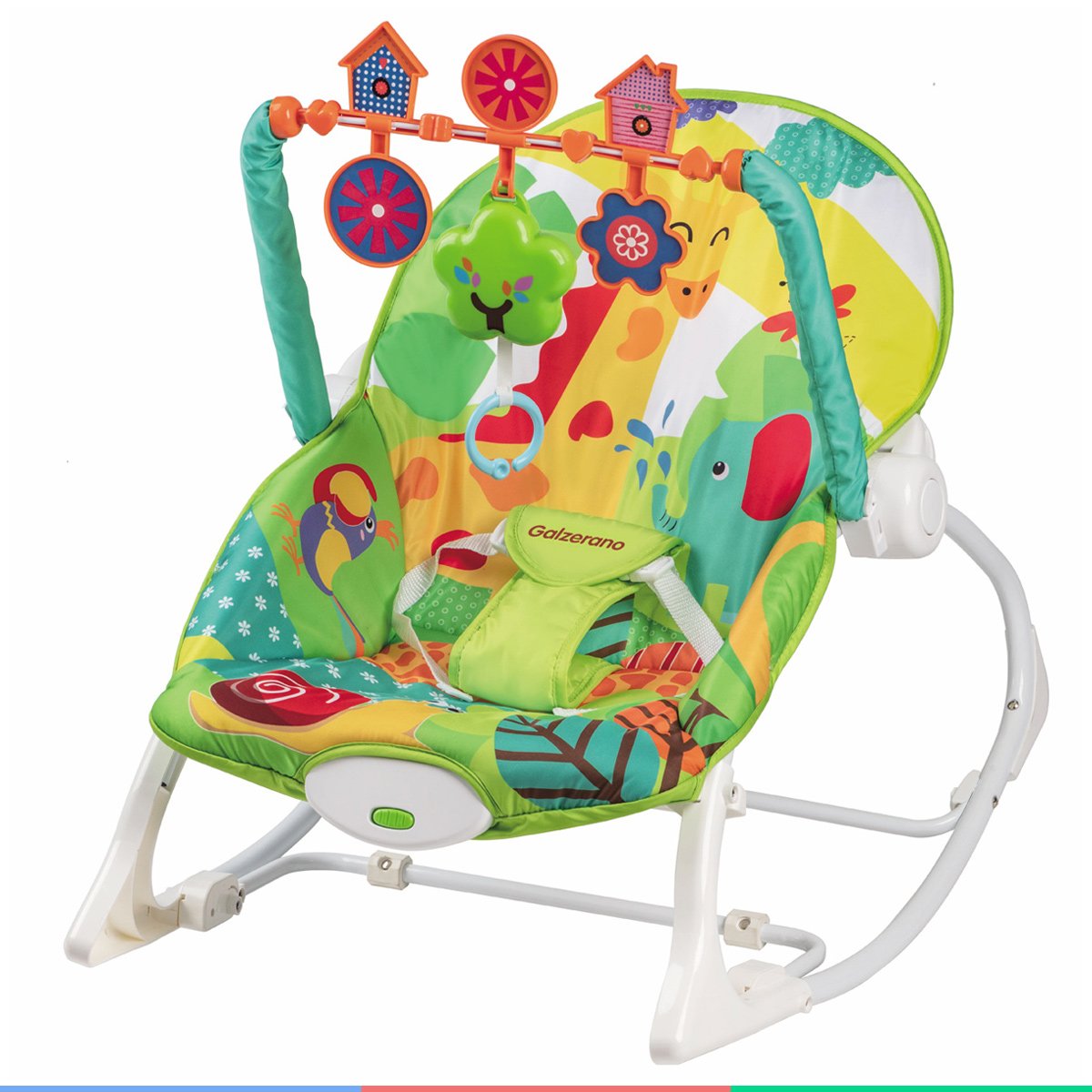 Cadeira de Balanço Com Móbile Infantil Descanso Do Bebê De 0 à 18 Kg Nina Colorida Galzerano - 7