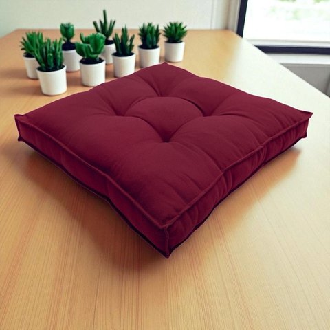 Almofada Futon Cadeiras Bancos Áreas 60x60 Cm Vinho