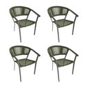 Ver imagem 1 de Kit 4 Cadeiras de Jantar Corda Náutica Verde Musgo Base Aluminio Rami Sofia Linha Plus