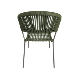 Kit 4 Cadeiras de Jantar Corda Náutica Verde Musgo Base Aluminio Rami Sofia Linha Plus - 3