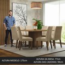 Ver imagem 5 de Conjunto Sala de Jantar Mesa Tampo de Madeira 8 Cadeiras Rustic/imperial Doris Madesa