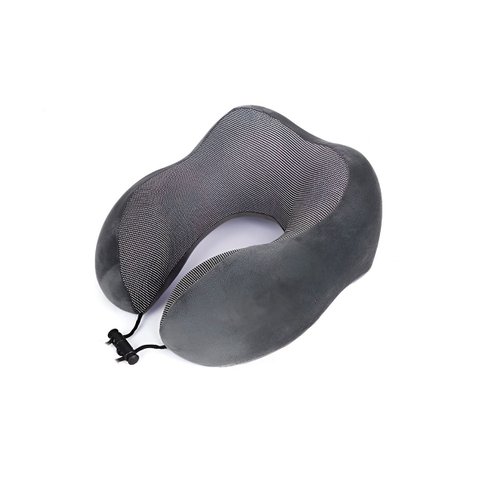 Almofada Travesseiro Pescoçoviagem Fecho Ajustável Cor:cinza [f102]