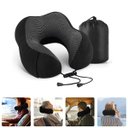 Ver imagem 2 de Almofada Travesseiro Pescoçoviagem Fecho Ajustável Cor:cinza [f102]