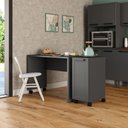 Ver imagem 1 de Conjunto Mesa e Balcão Lateral Multi Moderno MDP Aço Fosco Bertolini