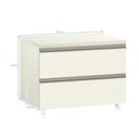 Ver imagem 2 de Mesa de Cabeceira Luciane 2 Gavetas Prime Plus 60 Cm