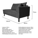 Ver imagem 4 de Kit Diva Azura 160cm Lado Esquerdo e 02 Poltronas Linho - Amarena Móveis Cinza Escuro