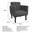 Ver imagem 3 de Kit Diva Azura 160cm Lado Esquerdo e 02 Poltronas Linho - Amarena Móveis Cinza Escuro