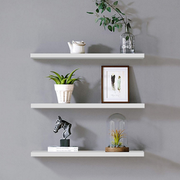 Conjunto 3 Prateleira Mdf Branco 60cm - 2