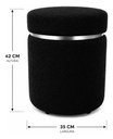 Ver imagem 2 de Kit de Puff com Cinta Superior Prata, Cor Preto Boucle - Let Móveis
