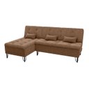Ver imagem 2 de Sofá Cama Chaise Versátil 3 Lugares Boucle:boucle Marrom