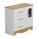 Ver imagem 1 de Comoda Popy Retro 1 Porta 3 Gavetas - Moveis Peroba Amendoa-branco