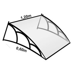 Toldo Versátil 120x60cm Braço Preto com Chapa Cristal - 3