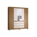 Ver imagem 1 de Guarda Roupa Casal 4 Portas e 6 Gavetas C/ Espelho Cádis Amêndola/off White - Demóbile