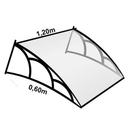 Toldo Versátil 120x60cm Braço Branco com Chapa Cristal - 3