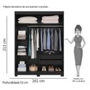 Ver imagem 6 de Conjunto Quarto com Guarda-Roupa 2 Portas de Correr e Cabeceira Prius Espresso Móveis