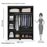 Conjunto Quarto com Guarda-Roupa 2 Portas de Correr e Cabeceira Prius Espresso Móveis - 6