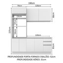 Ver imagem 4 de Armário de Cozinha Compacta 190cm Branco Laura Madesa 02