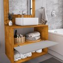 Ver imagem 4 de Conjunto Gabinete C/ Espelheira para Banheiro Zenit Naturalle/off-white