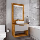 Ver imagem 3 de Conjunto Gabinete C/ Espelheira para Banheiro Zenit Naturalle/off-white