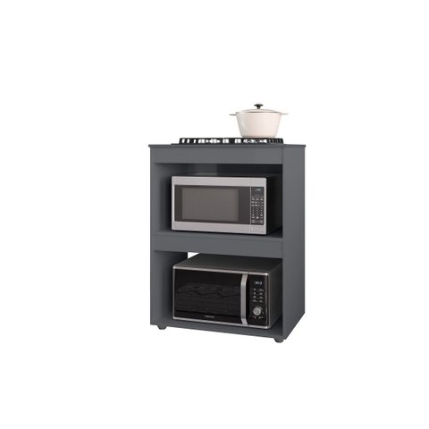 Armário Cooktop Adriana Cinza C/tampo Fogão 4 ou 5 Bocas - Ajl Móveis