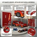 Ver imagem 2 de Jogo Quarto Infantil Personagens Carros Vermelho Completo para Menino Criança Moderno