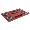 Ver imagem 2 de Cooktop 5bocas Ultra Chama 127/220v Marmo Vermelho