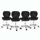 Ver imagem 2 de Conjunto 4 Cadeiras Office Eiffel Slim Giratória Ajustável Preta