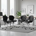 Ver imagem 3 de Conjunto 4 Cadeiras Office Eiffel Slim Giratória Ajustável Preta