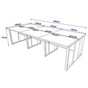 Ver imagem 2 de Plataforma de Trabalho 6 Pessoas 360cm X 120cm Pé Metal F5 Cor:macadâmia com Branco