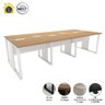 Plataforma de Trabalho 6 Pessoas 360cm X 120cm Pé Metal F5 Cor:macadâmia com Branco - 3
