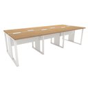 Ver imagem 4 de Plataforma de Trabalho 6 Pessoas 360cm X 120cm Pé Metal F5 Cor:macadâmia com Branco