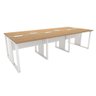 Plataforma de Trabalho 6 Pessoas 360cm X 120cm Pé Metal F5 Cor:macadâmia com Branco - 4