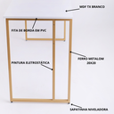 Ver imagem 6 de Mesa Escrivaninha para Escritorio Estilo Industrial Metal Dourado Mdf Branco