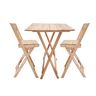 Bistro com 2 Banquetas para Bar Dobrável de Madeira Ismalu: Natural - 2