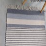 Tapete 100% algodão Trama Cinza Cru tear Franja 0,70 X 1,10 - 4