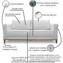Ver imagem 3 de Sofa Balli 2 Lugares 190cm Pes Madeira Linho 222 Grigio Ezz