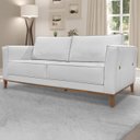 Ver imagem 2 de Sofa Balli 2 Lugares 190cm Pes Madeira Linho 222 Grigio Ezz