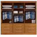 Ver imagem 2 de Guarda-roupa casal 3 portas espelho 9 gavetas 2,11m - Turim-Nature - Bianchi Móveis