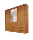 Ver imagem 1 de Guarda-roupa casal 3 portas espelho 9 gavetas 2,11m - Turim-Nature - Bianchi Móveis