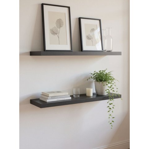 Kit de 2 Prateleiras 180cm Mdf Grafite - On Móveis