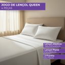 Ver imagem 2 de Jogo de Lençol Queen Hotel, 200 Fios Algodão, 4 Peças, Branco