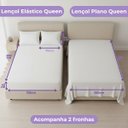 Ver imagem 3 de Jogo de Lençol Queen Hotel, 200 Fios Algodão, 4 Peças, Branco
