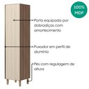 Ver imagem 4 de Paneleiro 1 Porta MDF 50x221 cm Kali 122291 Carvalho Toq Bianco Nicioli