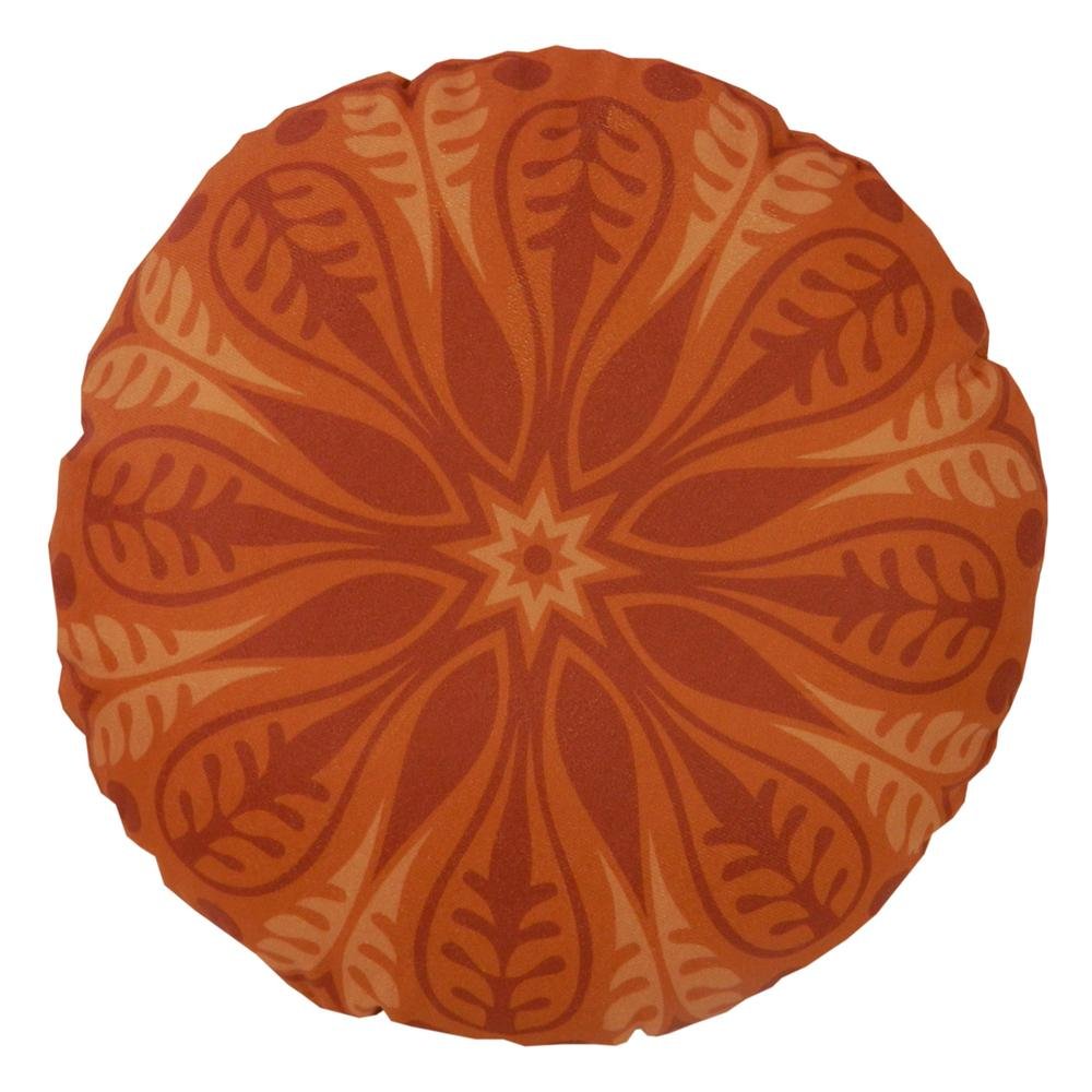 Almofada Redonda Ravi Cheia Mandala em Tons Terracota - 1